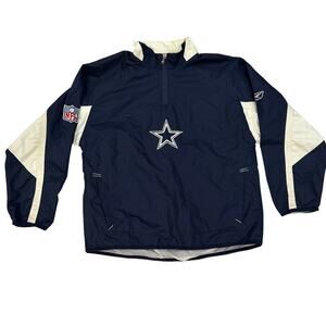 Reebok NFL Dallas Cowboys Youth 1/4 Zip Windbreaker Navy Boys M